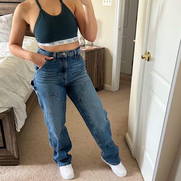 BDG UO High Rise Carpenter Jeans 28 Utility Pockets 90s Y2K - Picture 1 of 9